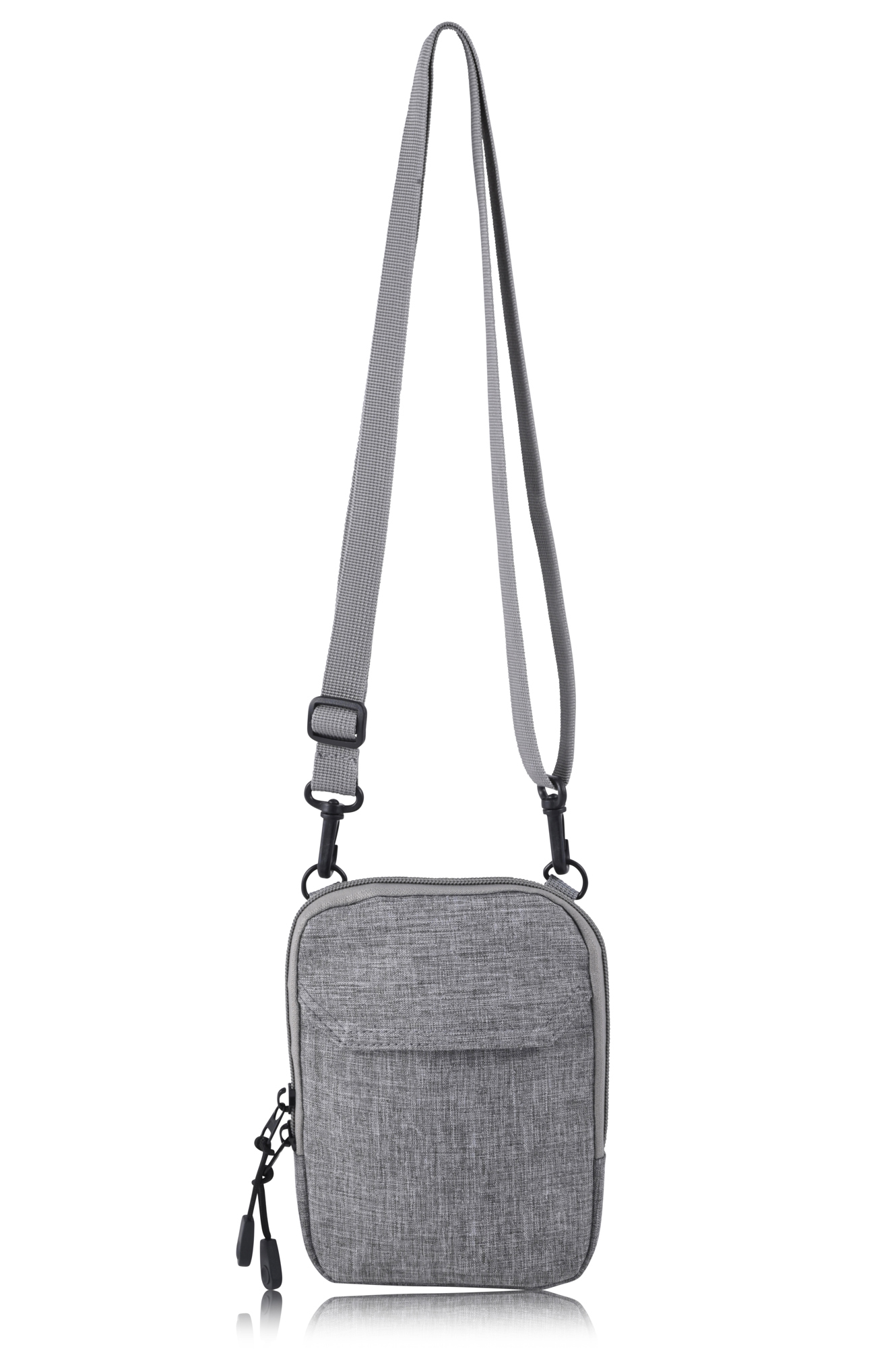 Men's Small Messenger Crossbody Shoulder Bag 4 Compartments Detachable